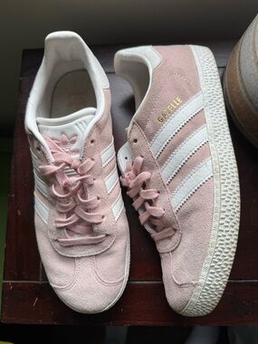 adidas Gazelle Women's Pink Suede Sneakers with White Stripes